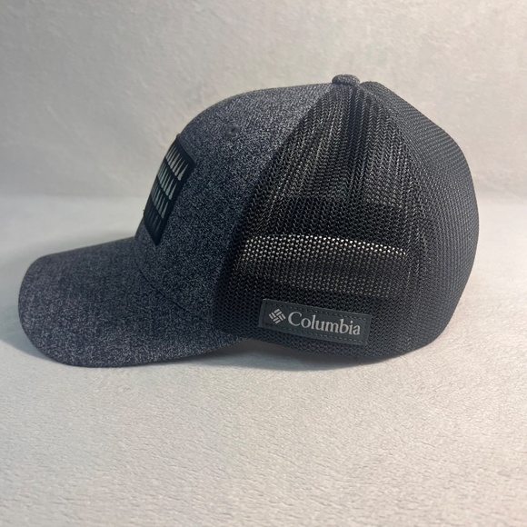 Columbia Tree Flag Flex Hat Heathered Grey / Black Mesh Back Structured Fit - Picture 4 of 11